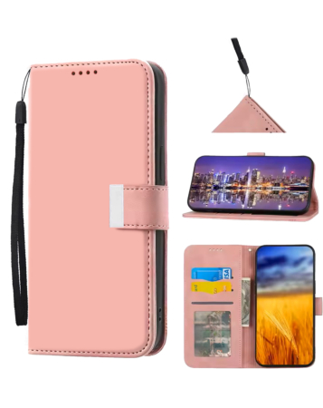 Elegant Leather Wallet Case with Wristlet Strap - ROSE GOLD for iPhone 17 Pro Max (Only Ground Shipping)