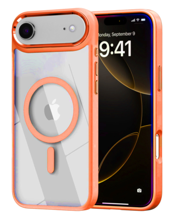 Shiny Magnetic Clear Cases - ORANGE for iPhone AIR (Only Ground Shipping)