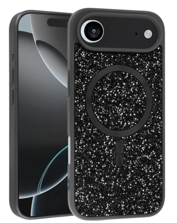 Thin Wireless Charging Bling Diamond Crystal Case - BLACK for iPhone Air (Only Ground Shipping)