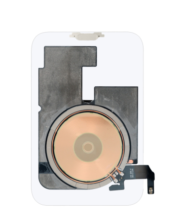 Clear Back Glass w/Frame and Wireless NFC Charging Flex and MagSafe Magnet for iP 17 Pro Max (NO LOGO) (CLEAR)