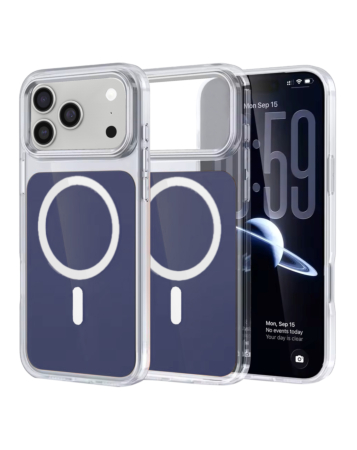 Transparent Magnetic Shockproof Case  - NAVY for iPhone 17 Pro  (Only Ground Shipping)