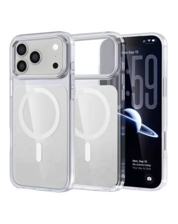 Transparent Magnetic Shockproof Case  - WHITE for iPhone 17 Pro  (Only Ground Shipping)