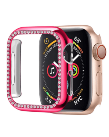 iWatch 40mm Stone PC Bumper Case with Tempered Glass - PINK (Only Ground Shipping)