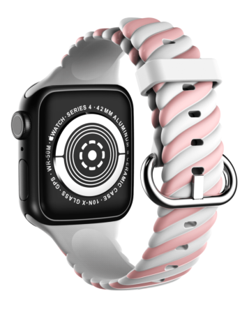 iWatch (38/40/41mm) Braided Colorful Silicone Band - LIGHT PINK (Only Ground Shipping)