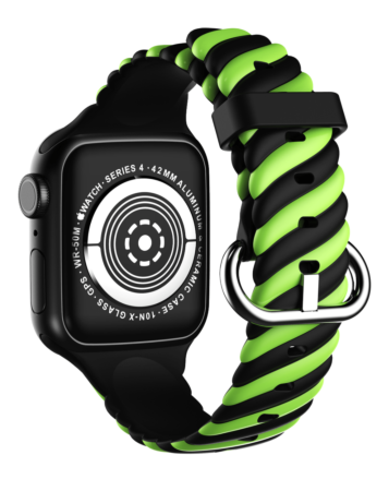 iWatch (38/40/41mm) Braided Colorful Silicone Band - YELLOW (Only Ground Shipping)