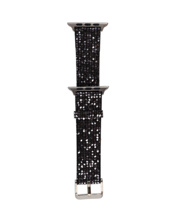 iWatch (38/40/41mm) Bling Silicone Glitter Sport Women Band - BLACK (Only Ground Shipping)