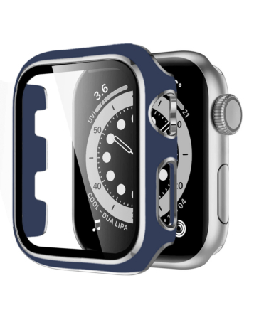 iWatch 42mm Shinny Hard PC Bumper Case - BLUE & SILVER (Only Ground Shipping)