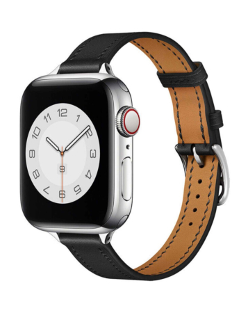 iWatch (42/44/45/49mm) Genuine Leather Band - BLACK (Only Ground Shipping)