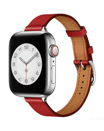 iWatch (38/40/41mm) Genuine Leather Band - RED (Only Ground Shipping)