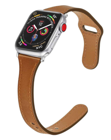 iWatch (38/40/41mm) Thin Genuine Leather Band - BROWN (Only Ground Shipping)