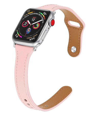 iWatch (38/40/41mm) Thin Genuine Leather Band - PINK (Only Ground Shipping)