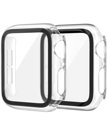iWatch 42mm (2024) Hard PC Bumper Case with Tempered Glass - CLEAR (Only Ground Shipping)