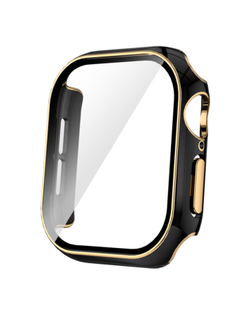 iWatch 42mm (2024) Shinny Hard PC Bumper Case - BLACK & ROSE GOLD (Only Ground Shipping)