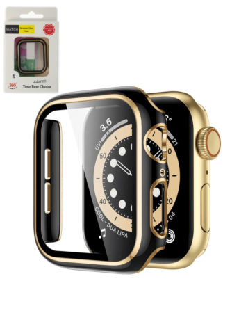 iWatch 44mm Shinny Hard PC Bumper Case - BLACK & GOLD (Only Ground Shipping)