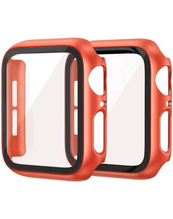 iWatch 46mm Hard PC Bumper Case with Tempered Glass - RED (Only Ground Shipping)