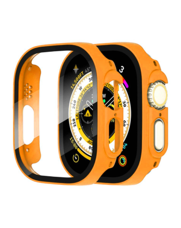 iWatch 49mm Hard PC Bumper Case with Tempered Glass - ORANGE (Only Ground Shipping)