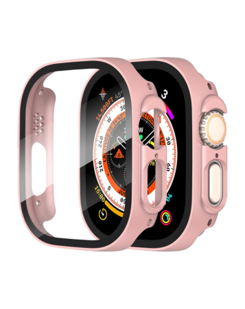 iWatch 49mm Hard PC Bumper Case with Tempered Glass - PINK (Only Ground Shipping)