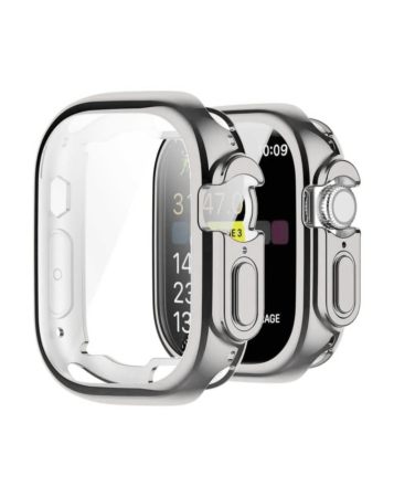 iWatch 49mm Hard PC Bumper Case with Tempered Glass - SILVER (Only Ground Shipping)
