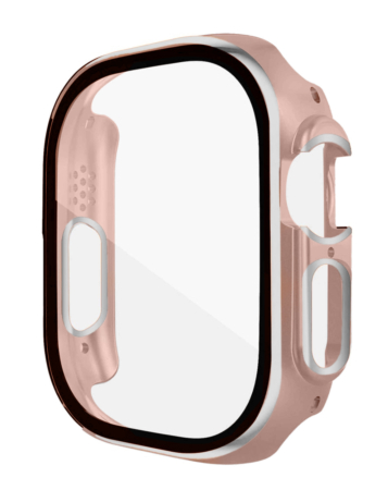 iWatch 49mm Shinny Hard PC Bumper Case - PINK & SILVER (Only Ground Shipping)