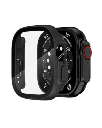iWatch 49mm Hard PC Bumper Case with Tempered Glass - BLACK (Only Ground Shipping)