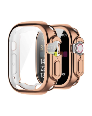iWatch 49mm Hard PC Bumper Case with Tempered Glass - ROSE GOLD (Only Ground Shipping)