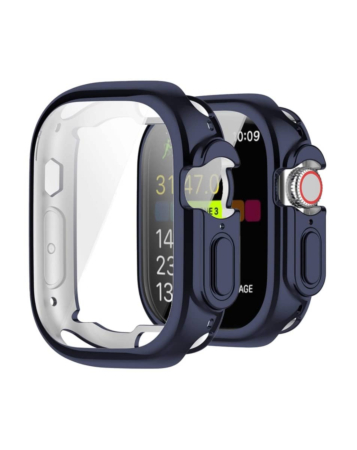 iWatch 49mm Hard PC Bumper Case with Tempered Glass - NAVY BLUE (Only Ground Shipping)