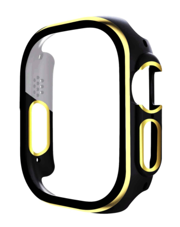 iWatch 49mm Shinny Hard PC Bumper Case - BLACK & GOLD (Only Ground Shipping)