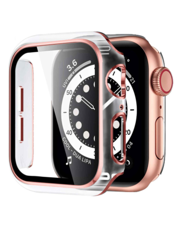 iWatch 49mm Shinny Hard PC Bumper Case - CLEAR & ROSE GOLD (Only Ground Shipping)