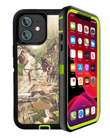 Heavy Duty Case for iPhone 12 Mini (CAMO GREEN) (Only Ground Shipping)