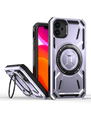 Full-Body Rugged Shockproof Case with Built-in Ring Holder - PURPLE for iPhone 11 (Only Ground Shipping)