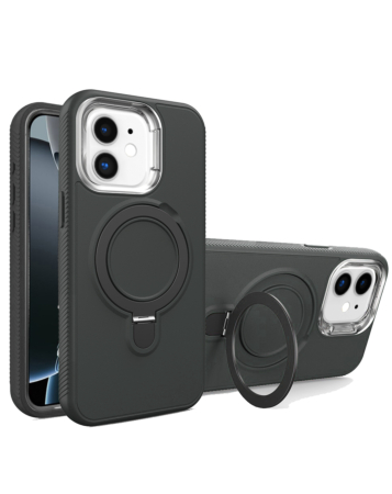Support Heavy Duty Case with Wireless Charging Kickstand - BLACK for iPhone 11 (Only Ground Shipping)