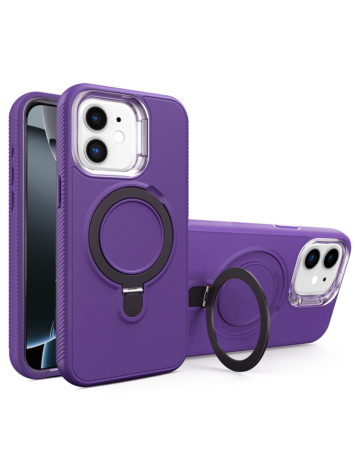Support Heavy Duty Case with Wireless Charging Kickstand - PURPLE for iPhone 11 (Only Ground Shipping)