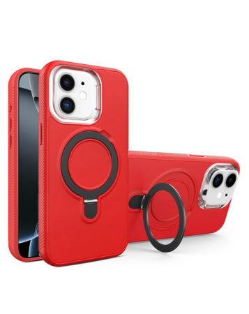 Support Heavy Duty Case with Wireless Charging Kickstand - RED for iPhone 11 (Only Ground Shipping)