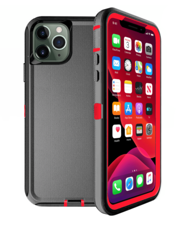 Heavy Duty Case for iPhone 11 Pro Max (BLACK & RED) (Only Ground Shipping)