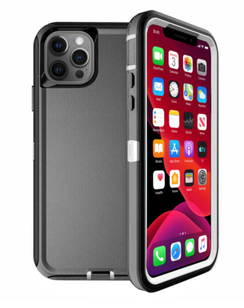 Heavy Duty Case for iPhone 12 Pro Max (BLACK & WHITE) (Only Ground Shipping)