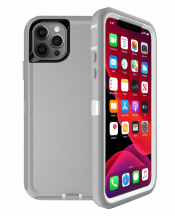Heavy Duty Case for iPhone 12 Pro Max (GRAY & WHITE) (Only Ground Shipping)