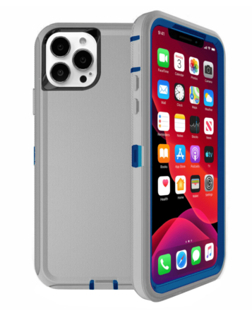 Heavy Duty Case for iPhone 12 Pro Max (GRAY & BLUE) (Only Ground Shipping)