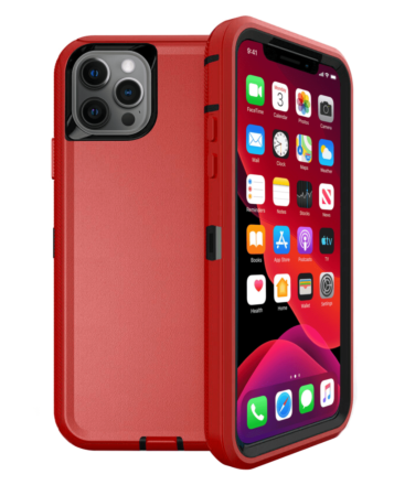 Heavy Duty Case for iPhone 12 Pro Max (RED & BLACK) (Only Ground Shipping)
