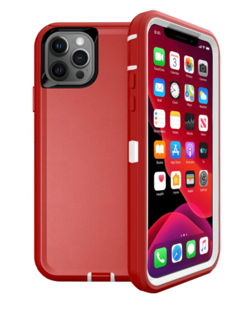 Heavy Duty Case for iPhone 12 Pro Max (RED & WHITE) (Only Ground Shipping)