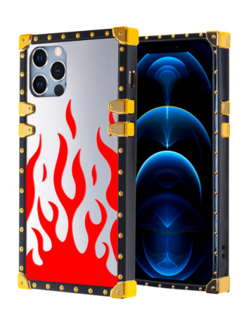 Square Case with Mirror Design - Style 4 for iPhone 12 Pro Max (Only Ground Shipping)