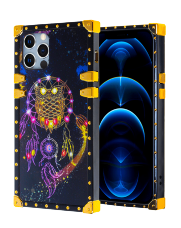 Acrylic Mirror Shiny Scratchproof Square Case with Ring - G155 for iPhone 12 Pro Max (Only Ground Shipping)