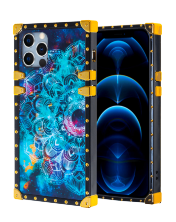 Acrylic Mirror Shiny Scratchproof Square Case with Ring - G156 for iPhone 12 Pro Max (Only Ground Shipping)