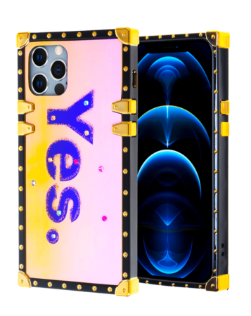 Square Case with BLUE Light Design - 8 for iPhone 12 Pro Max (Only Ground Shipping)