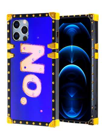 Square Case with BLUE Light Design - 9 for iPhone 12 Pro Max (Only Ground Shipping)