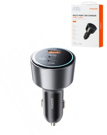 Toocki PD USB C+C+A Car Charger (BLACK) (200W) (Only Ground Shipping)