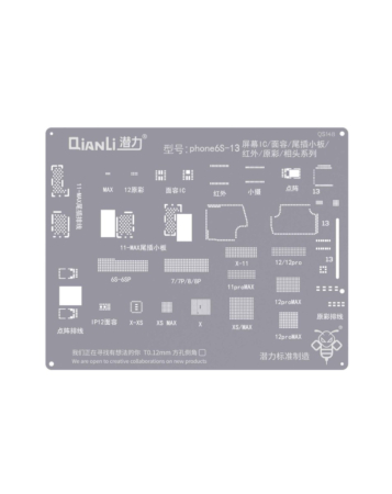 QianLi Bumblebee QS148 Stencil for iPhone 6S-13 Screen IC/Face ID/Tail Plug /Infrared/True tone/Camera Series