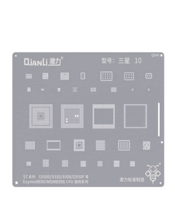 Stock up on the Qianli Bumblebee BGA reballing stencil QS49 for Samsung S7 series, including G9300, G9350, G9308, G930F, Exynos 8890, and MSM8996 CPU universal series.