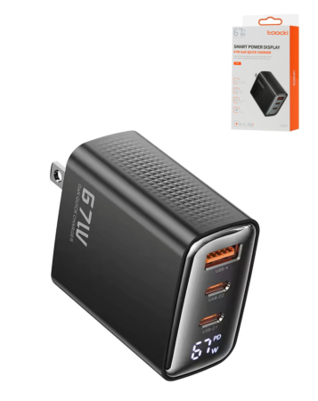 Toocki 67W USB A+ 2x USB C Super Fast GaN Charger (BLACK) (Only Ground Shipping)