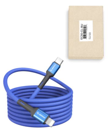 Esoulk USB C-L Non-MFI Braided Charging Cable (BLUE) (4ft) (30W) (Only Ground Shipping)