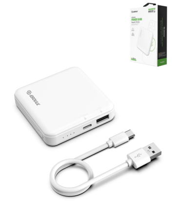 Esoulk Magnetic Wireless Power Bank (5000 mAh / 5W) (WHITE) (Only Ground Shipping)